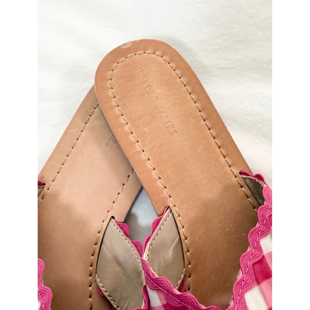 Draper James Pink Gingham Ric Rac Slide Sandals Size 8.5 - Picture 3 of 5